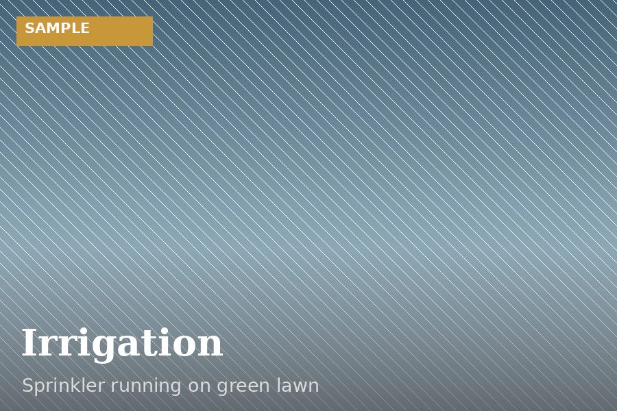 Sprinkler irrigating green lawn